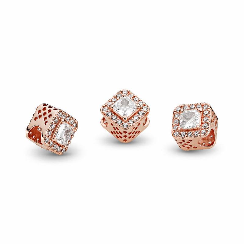 Pandora Rose™ Geometric Radiance Charm - Pandora Rose/Cubic Zirconia - Canada | GV6502IV